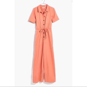 Madewell Pink Wide-Leg Utility Jumpsuit